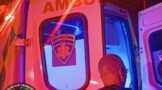 Patient treated having a critically low blood pressure and complaining of severe chest and abdominal pain, as well as vomiting blood