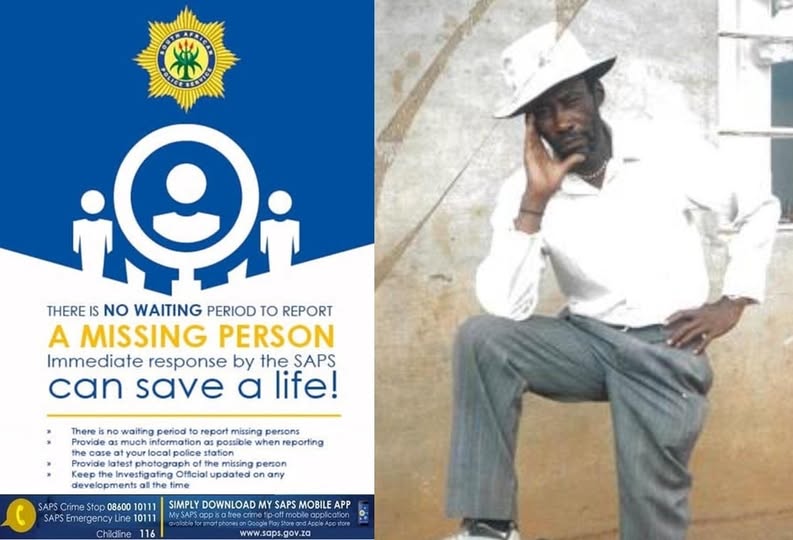 Lichtenburg police request community assistance in locating missing man: 68-year-old Letshabang Lazarus Sekete