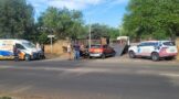 A car and a bike collided on Barry Richter Street, Bloemfontein