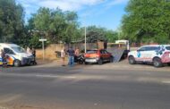 A car and a bike collided on Barry Richter Street, Bloemfontein