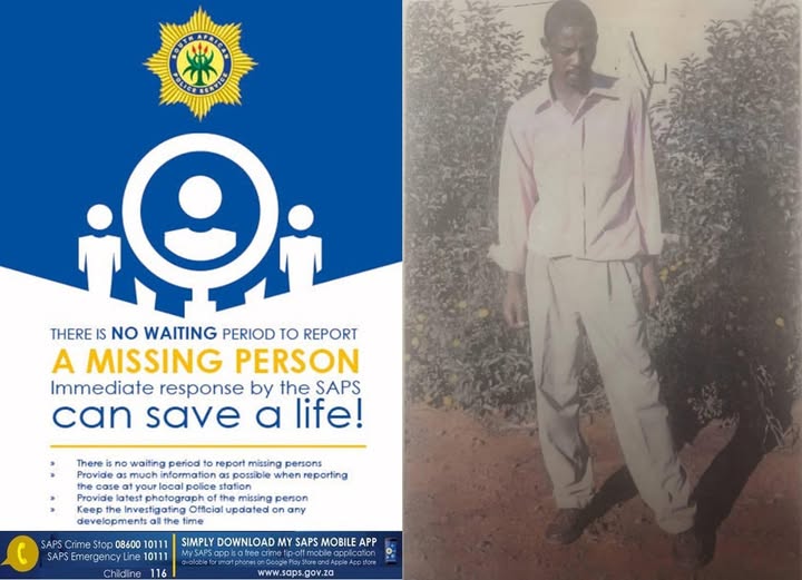 Brandfort police are requesting assistance from the public after Tshokolo Petrus Modisenyane (50) was reported missing