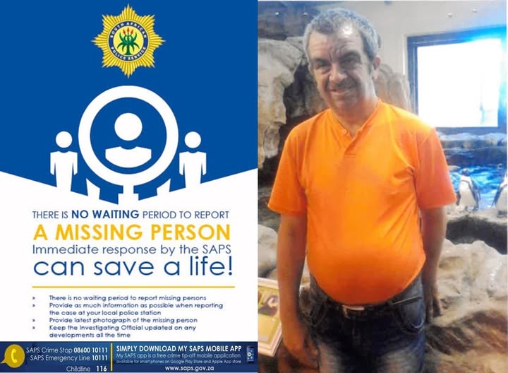 Cape Town Central Police are requesting the assistance of the public in locating Paul Joseph O'Gorman
