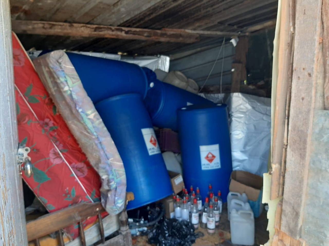 Enforcement targeting an illegal liquor manufacturing site in Linda Mnomiya, Umlazi