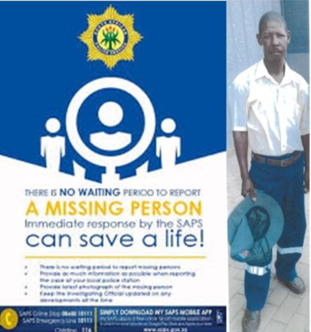 The police in Rustenburg request community assistance in locating 55-year-old Sello Daniel Mophuting, who resides in Rustenburg