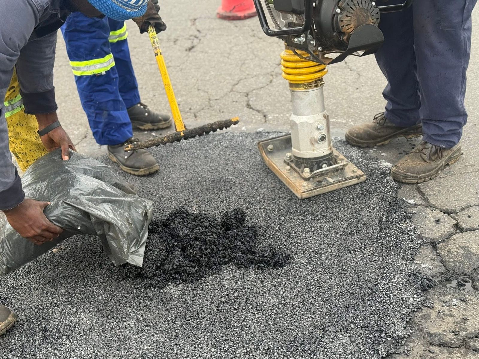 Pothole patching program currently underway in Albert Wessels, Newcastle