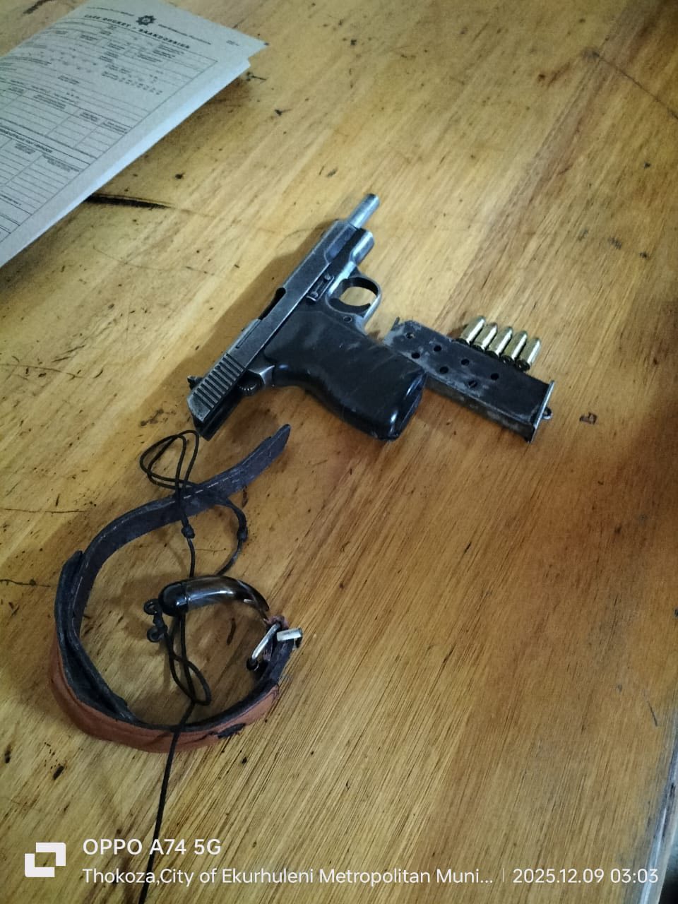 Suspect arrested for possession of an unlicensed firearm and live ammunition