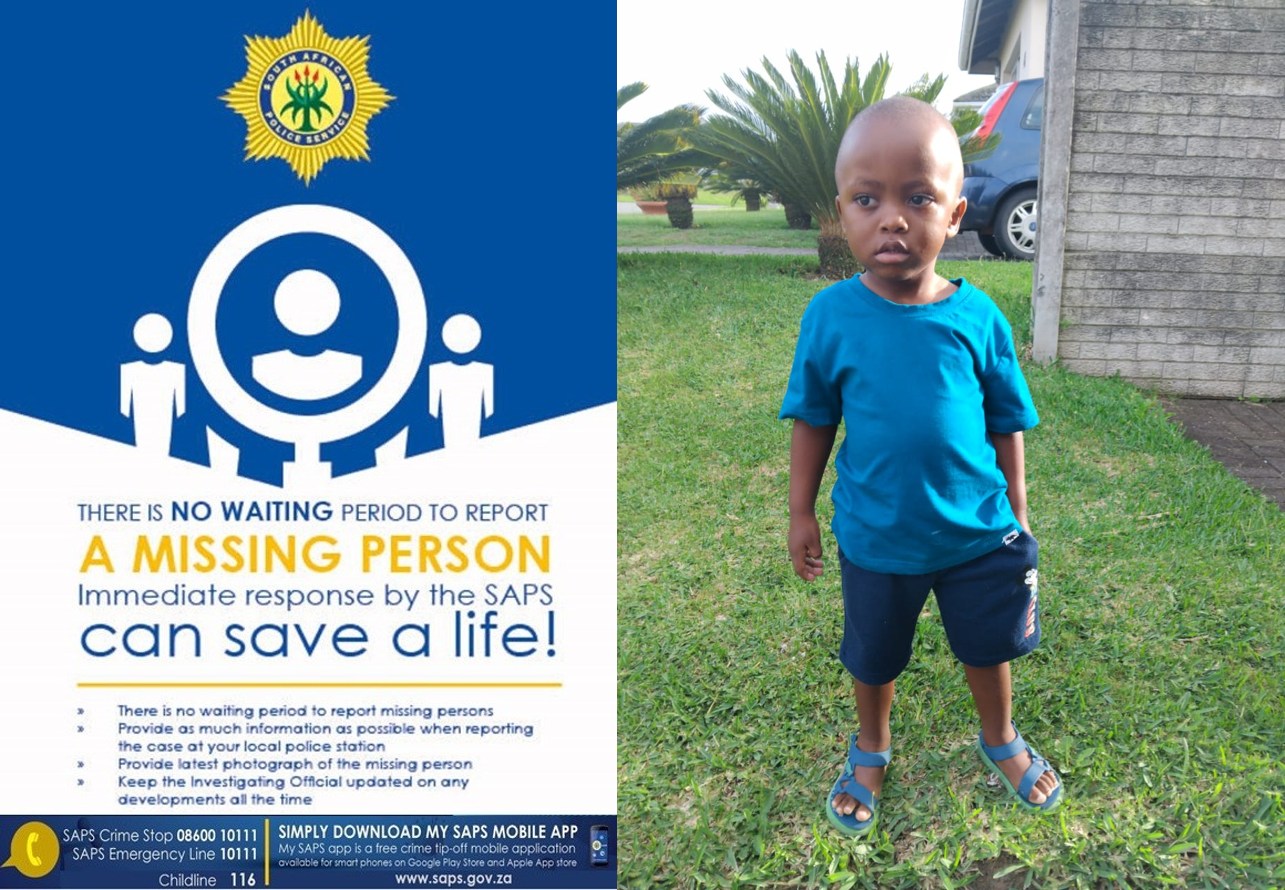 Search for a missing three-year-old boy, Ndalo Ngxola of Phungulelweni Locality in Ntabankulu