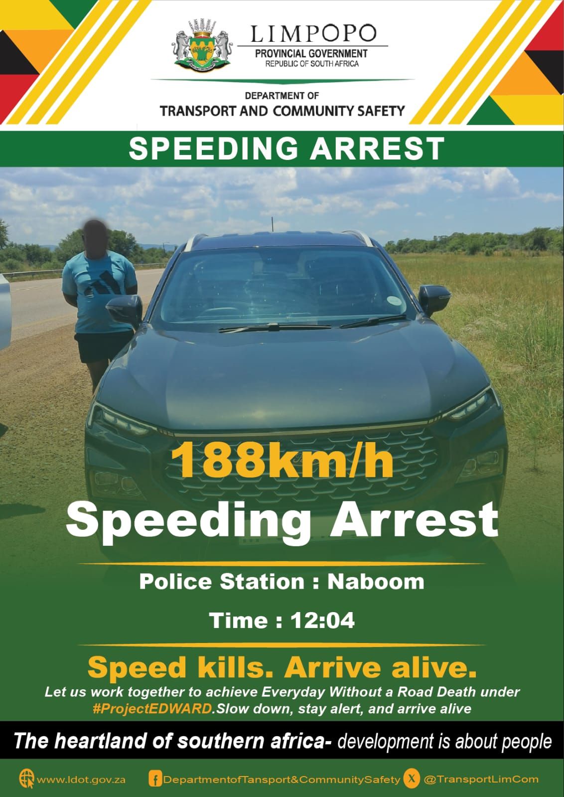 Speedster Caught: 46-Year-Old Male Driver Arrested for Speeding at 188km/h