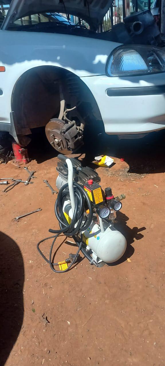 A suspected stolen compressor recovered at a local mechanic in Galeshewe