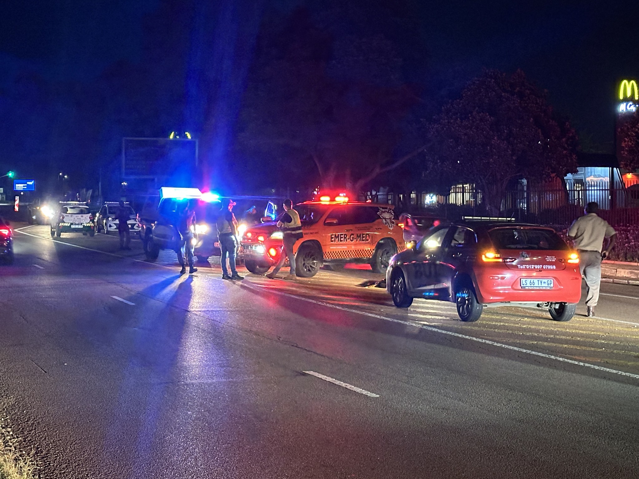 Pedestrian struck by a vehicle on Atterbury Road in Faerie Glen