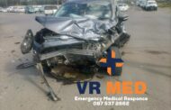 Fortunate escape from serious injury in a road crash at the McGregor and Dr Belcher’s intersection, Bloemfontein