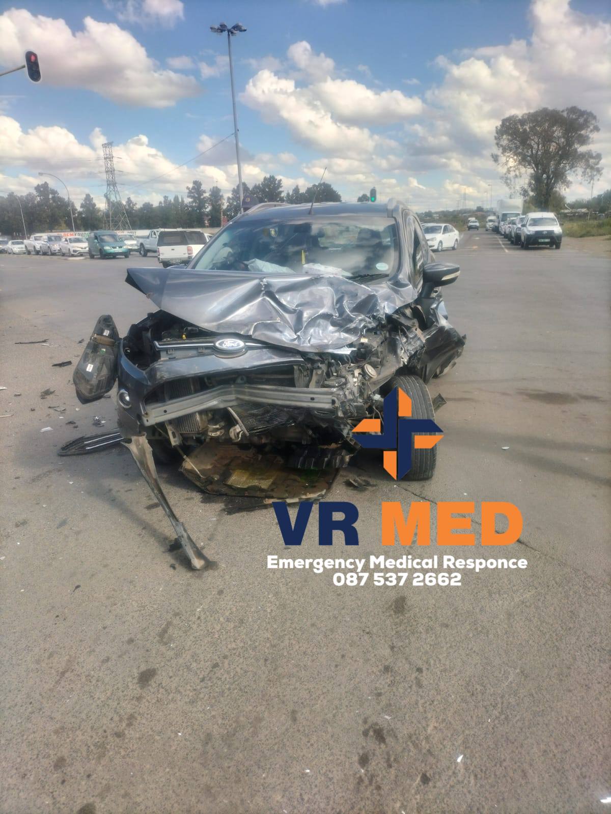 Fortunate escape from serious injury in a road crash at the McGregor and Dr Belcher's intersection, Bloemfontein