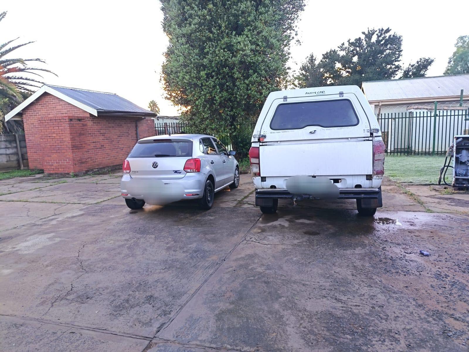 Two suspects arrested and a stolen vehicle and cash recovered just hours after a violent house robbery in Hertzogville