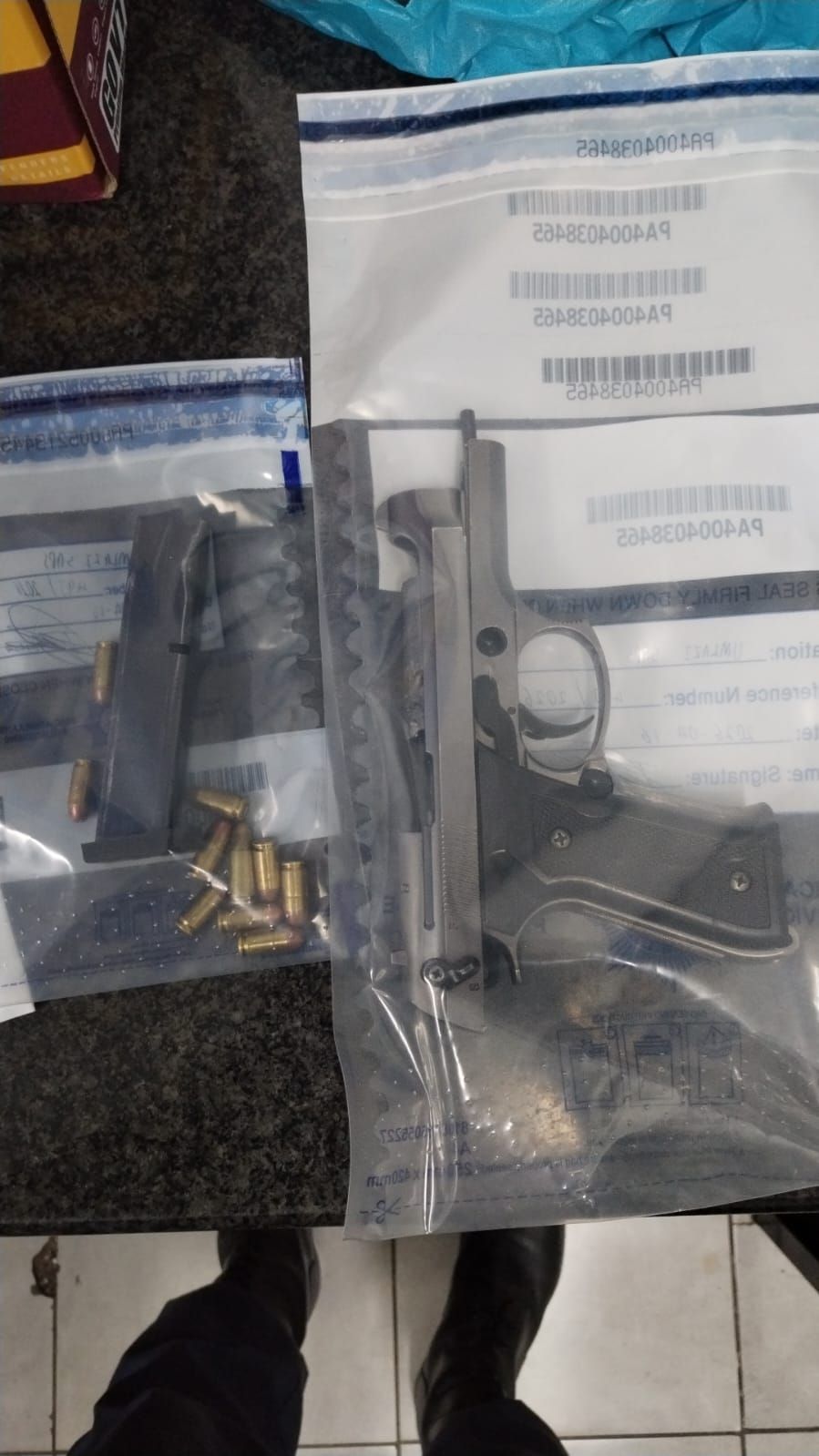 Suspect arrested in possession of an unlicensed firearm and ammunition