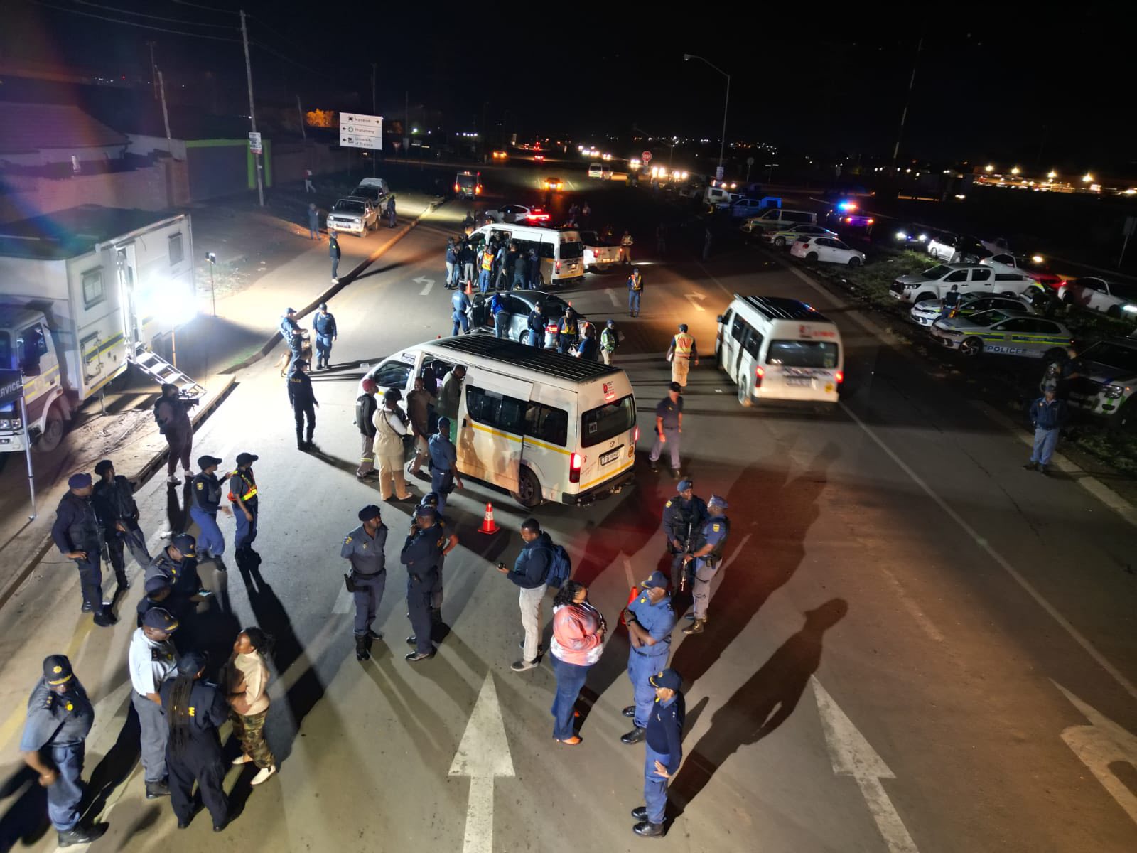 Roadblocks and stop-and-search operations, vehicle checkpoints, and the raiding of liquor outlets are being conducted in Mamelodi