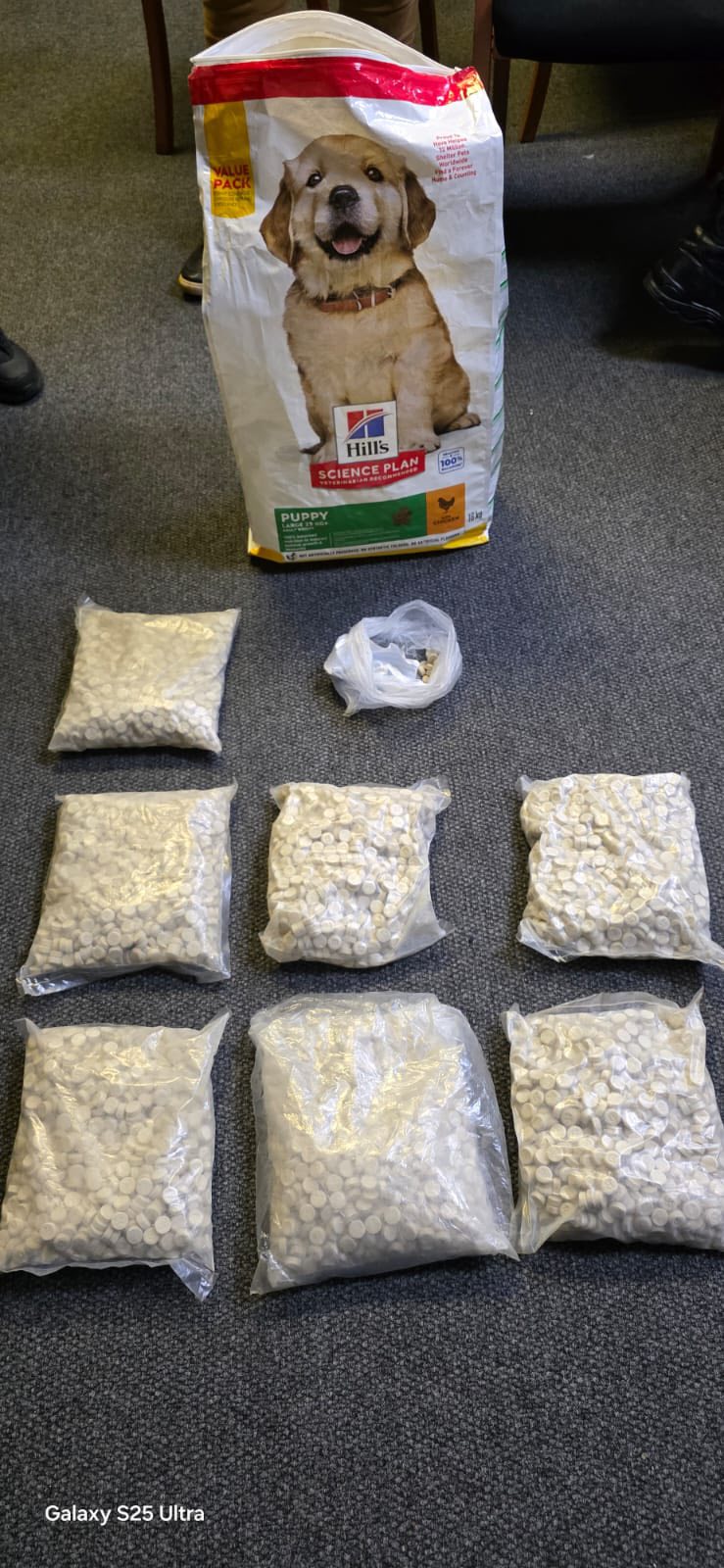 A 45-year-old male suspect from Seagull Road, Pelican Heights, is in police custody after he was caught with a firearm and eight plastic bags containing mandrax tablets