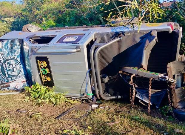 A tow truck struck a pedestrian before overturning in Waterloo, KZN