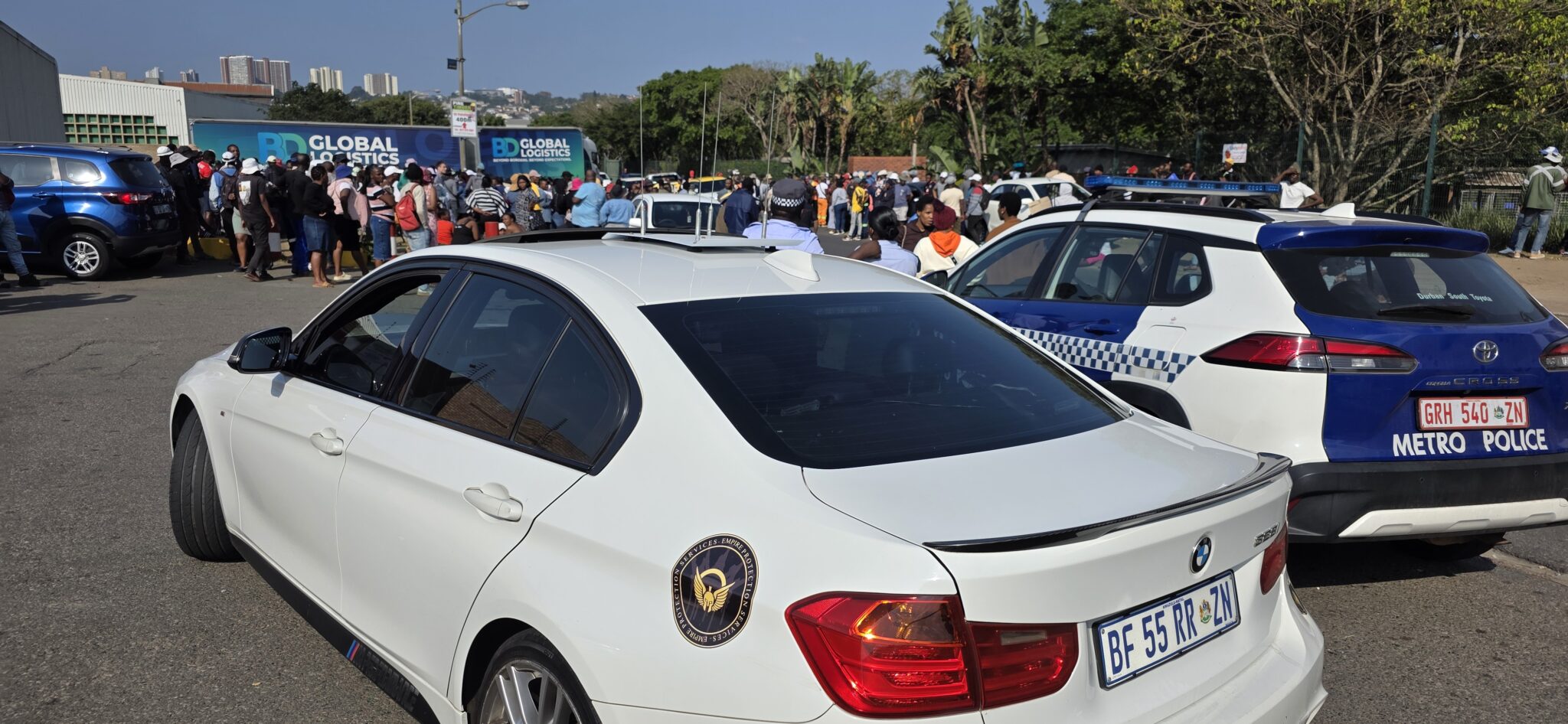Security services on high alert to the risks of protests and looting in the Springfield area, Durban