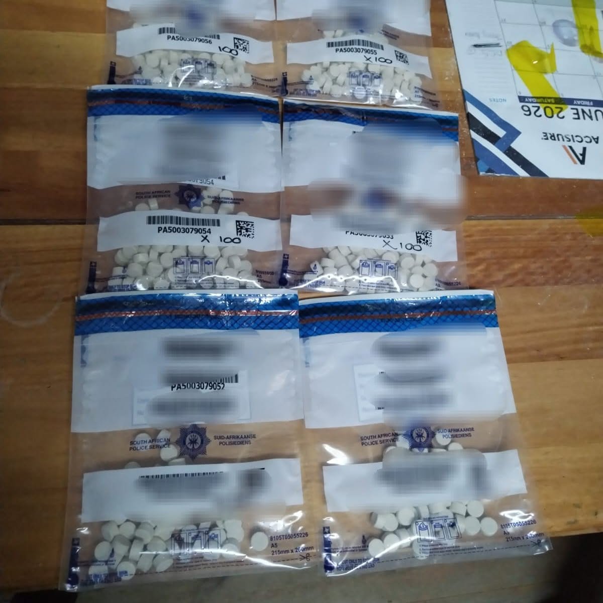 Drugs seized from a taxi heading to Calvinia