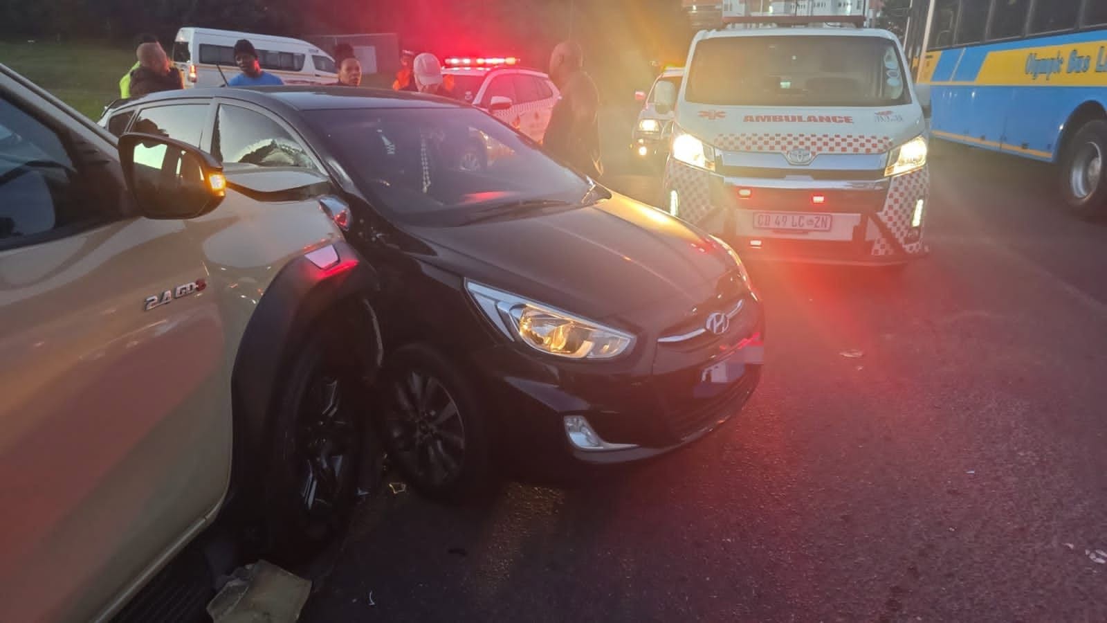 Collision at the intersection of Escom Road and Valley View Road, Pinetown
