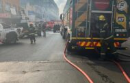 Commercial building fire in the Johannesburg CBD