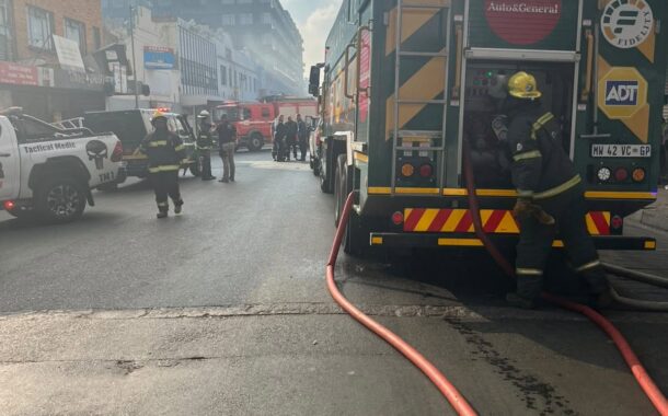 Commercial building fire in the Johannesburg CBD
