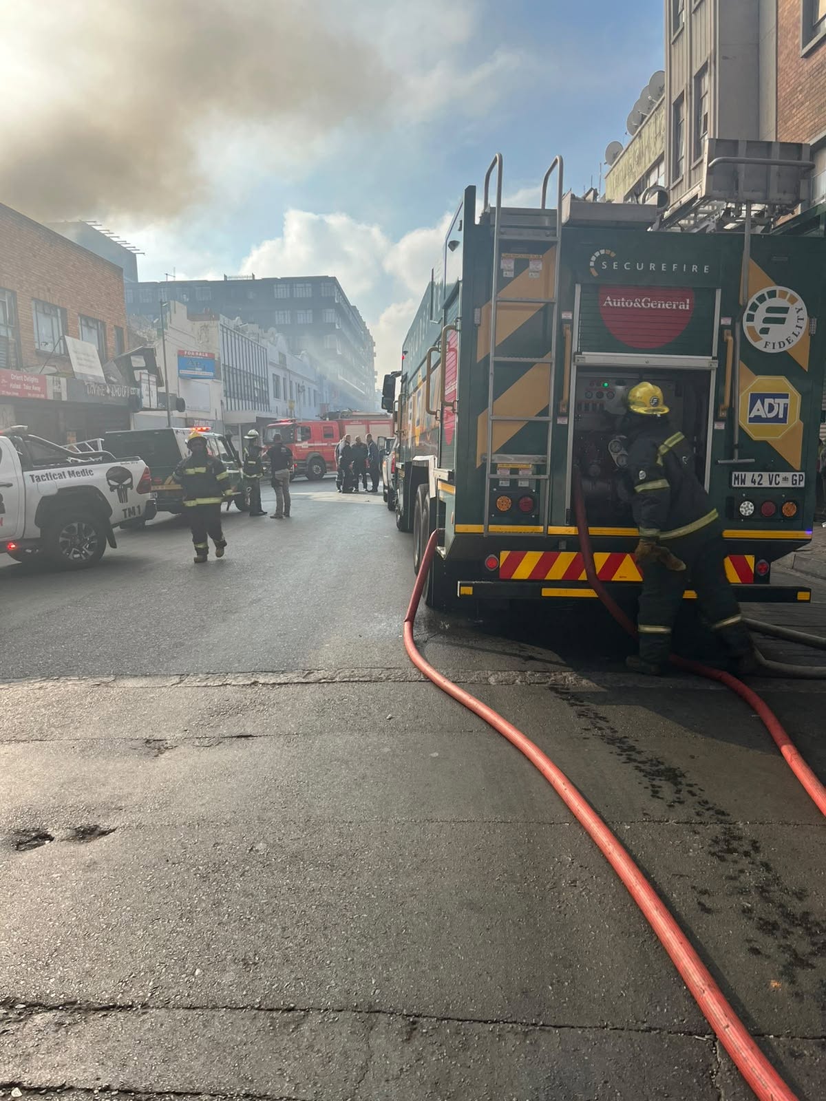 Commercial building fire in the Johannesburg CBD