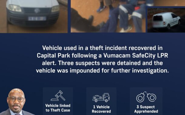 A vehicle was recovered after being identified through the Vumacam SafeCity Licence Plate Recognition (LPR) network