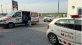 Collision between a motorbike and a car at the Lifestyle Centre, corner of Wood Drive and Berkshire Boulevard