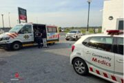 Collision between a motorbike and a car at the Lifestyle Centre, corner of Wood Drive and Berkshire Boulevard