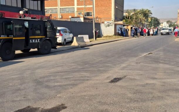 Protest action along Peter's Road in the Springfield Park area