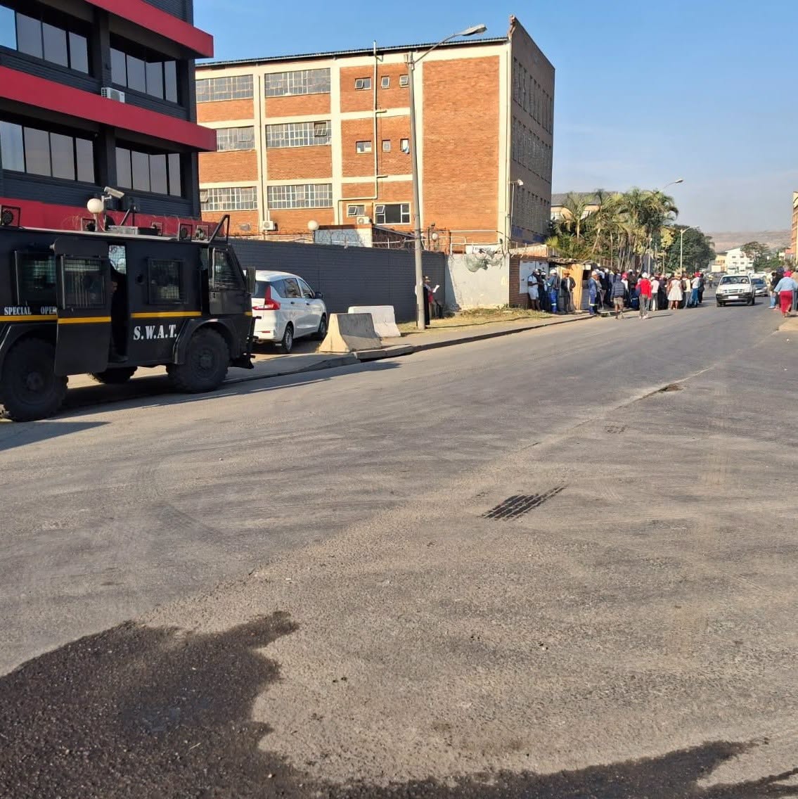 Protest action along Peter's Road in the Springfield Park area