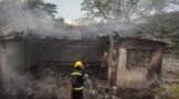 Extensive damage during a residential fire in East London