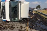 Truck rollover at the Griffiths Road on-ramp in the direction of OR Tambo International Airport