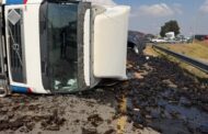Truck rollover at the Griffiths Road on-ramp in the direction of OR Tambo International Airport