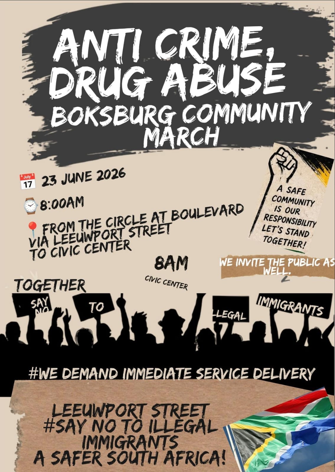 Anti-drug abuse rally today in Boksburg