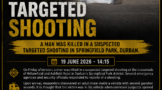A man was killed in a suspected targeted shooting in Springfield Park, Durban