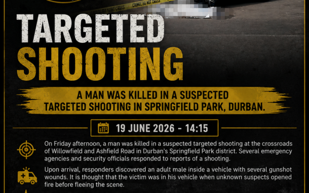 A man was killed in a suspected targeted shooting in Springfield Park, Durban