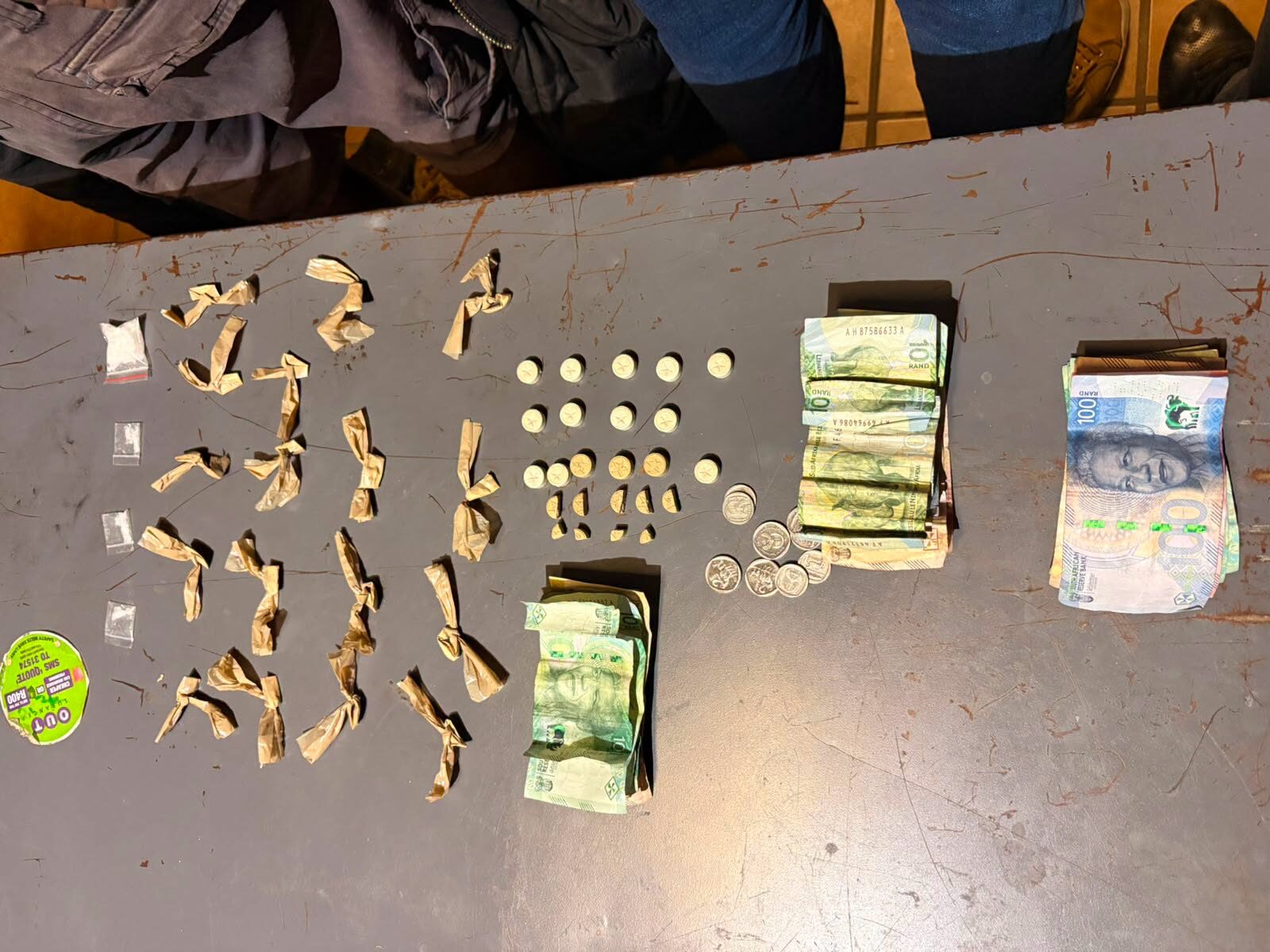 Suspects arrested allegedly dealing in illicit drugs at the local taxi rank, Welkom